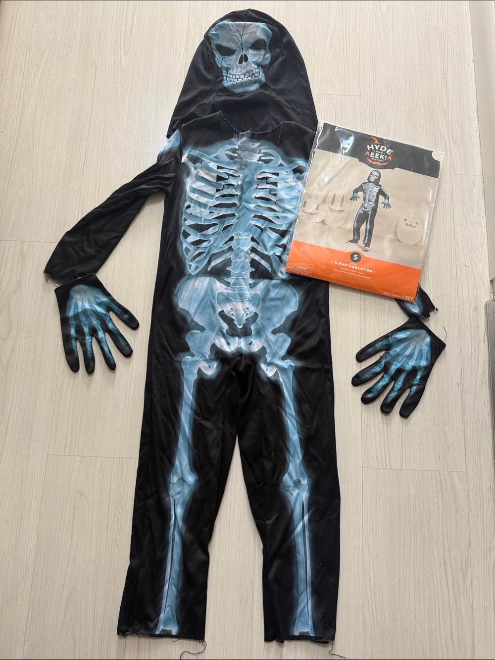 Hyde & Eek X-Ray Skeleton Costume with Hood and Gloves